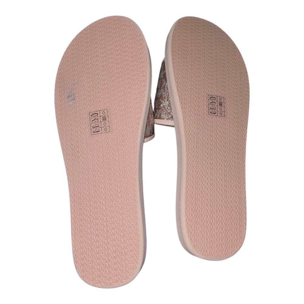 Michael‎ Kors Pink Logo Glitter Slide Sandals Women's Size 11 New - Picture 9 of 12